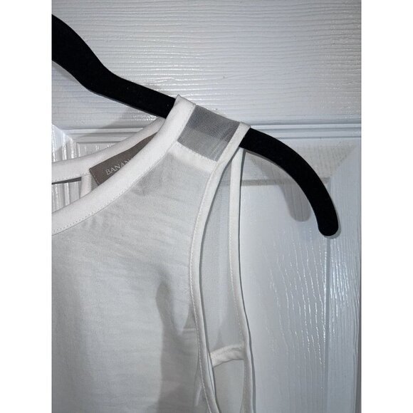 BANANA REPUBLIC White Sleeveless Career Business Top Blouse Sz M - Picture 4 of 12